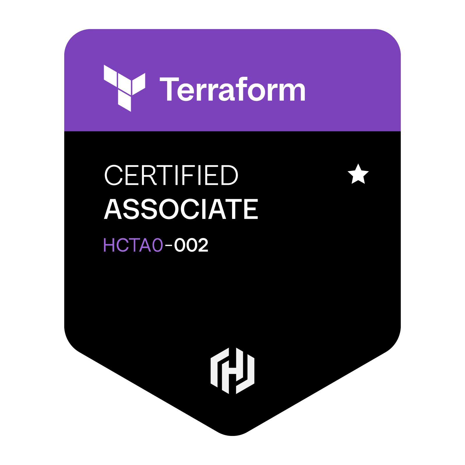 HashiCorp Certified Terraform Associate 002 badge